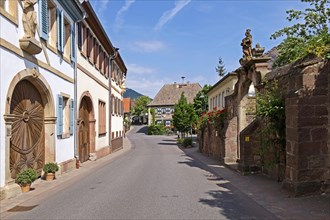 Village street in the wine village of Hainfeld