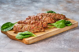 Shish kebab from ground beef meat
