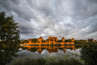 Unesco world heritage sight Malbork castle at sunset