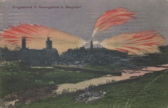 Natural gas fire in Neuengamme near Bergedorf