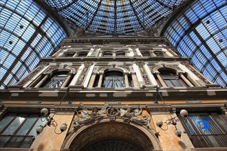 Galleria Umberto I. Shopping arcade covered by a large glass dome