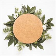 Round paper green plant branches