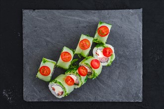 Rolls with tuna and chukka salad