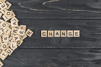 Change word wooden background