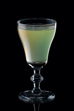 Glass of daiquiri cocktail isolated on black background background