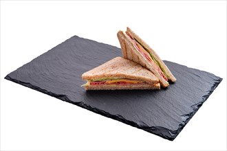 Club sandwich with veal ham