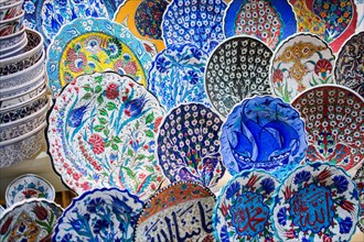 Souvenir and gift ceramic plates in Ottoman style and art patterns