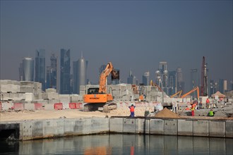 Large construction site in Doha