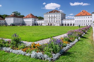 Flower borders on the city side of Nymphenburg Palace