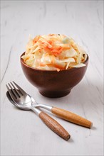 ?lay bowl with homemade pickled cabbage