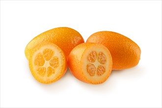 Fresh juicy kumquat isolated on white background