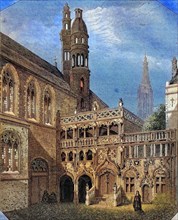 Basilica of the Holy Blood in Bruges in 1880