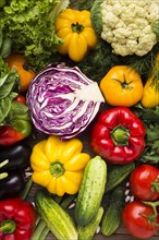 Top view colorful vegetables assortment. Resolution and high quality beautiful photo