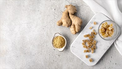 Top view ginger food concept. Resolution and high quality beautiful photo