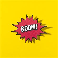 Word boom retro comic speech bubble yellow background 1. Resolution and high quality beautiful photo