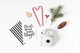 Camera with create your own magic inscription paper