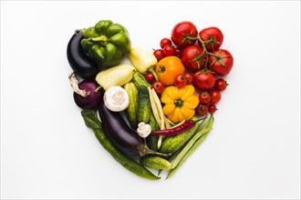 Heart arrangement made vegetables