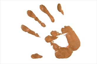 Tan handprint white. Resolution and high quality beautiful photo