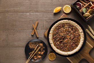 Top view delicious handmade pecan pie table 1. Resolution and high quality beautiful photo