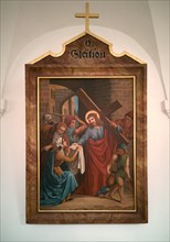 Stations of the Cross by an unknown artist in the ambulatory of the Catholic pilgrimage church of the Holy Trinity in Kappl