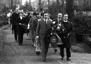 These woman and men celebrated International Women's Day in Rheinhausen on 8 March 1972 by paying tribute to the Soviet dead of the Second World War and Nazi victims at the cemetery