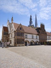 Historic town hall and church of St. Nikolai on the market square