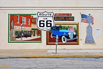 Route 66 Mural in Gillespie
