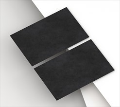 Blank corporate stationery black business card paper