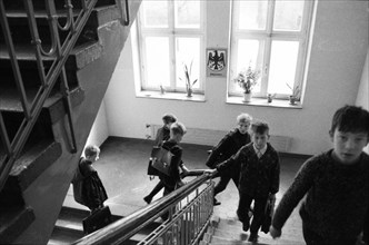 Pupil and teacher in a secondary school in Bochum in 1965