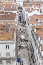 View from the elevador de Santa Justa to the old town of Lisbon