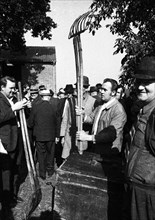The auction of a bankrupt farm on 22. 09. 1971 in Greven in Muensterland