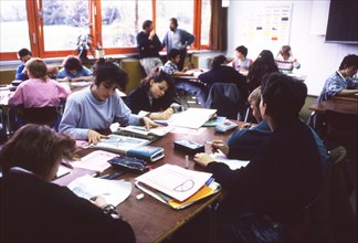 Teaching at a secondary school on 25. 04. 1995 in Hagen