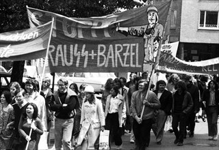 Those affected by the Radical Decree and the occupational bans demonstrated on 10 June 1972 in Bielefeld against the occupational bans