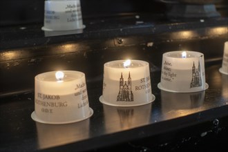 Candles in the Evangelical Lutheran town parish church of St. Jakob