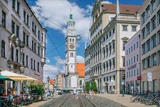 Maximilianstrasse with Perlachturm and City Hall
