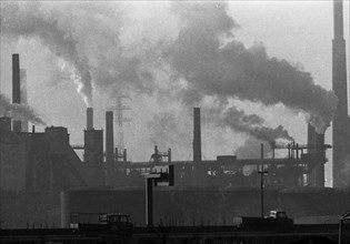 The pollution of the Duisburger Kupferhuette on 22. 10. 1973 in Duisburg