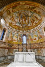 Colourful Frescoes in the cathedral of the Unesco world heritage site Aquileia