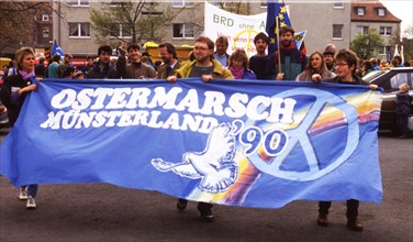 Muenster. The Easter March Muensterland 1990 on 14. 4. 1990