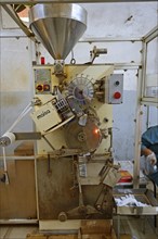 Tea bag making machine of the Seyte Tea Company