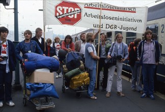 Ruhr area. Young people at DGB protest ca. 1980s
