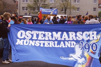 Muenster. The Easter March Muensterland 1990 on 14. 4. 1990