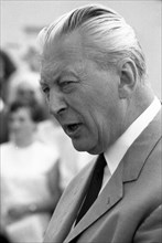 Federal Chancellor Kurt-Georg Kiesinger in 1969 opening the campaign for the 1969 federal election in his constituency of Loerrach
