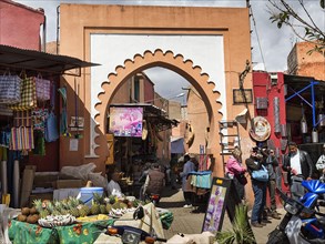 Ornate gate in the bustling souk