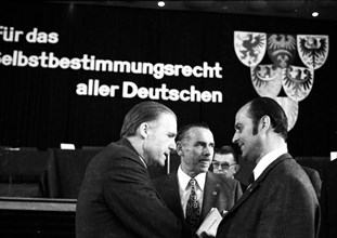 The Congress of the East German Associations of Expellees on 15 April 1972 in Bad Godesberg. Heinrich Windelen