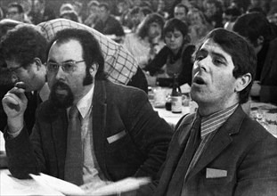The Federal Congress '72 of the Young Socialists in the SPD on 26 February 1972 in Oberhausen. Norbert Gansel