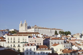 View over the Alfama district towards the Mosteiro De Sao Vicente De Fora