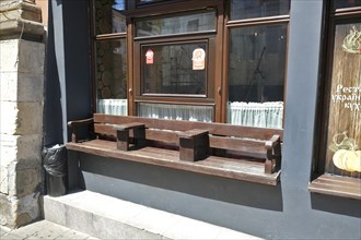 Cafe with cosy bench