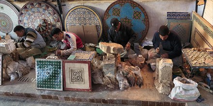 Making tiles with traditional ornaments