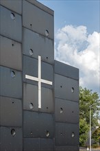 Metallic facade of Donau City Church