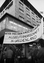 Protest action by young people from Dortmund on 25. 3. 1971 in Dortmund against the Greek military junta